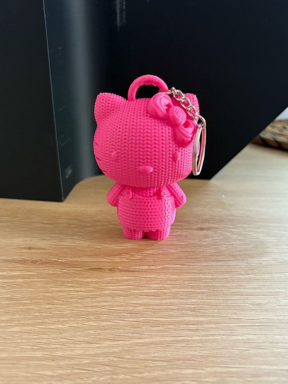 Kids Cute Kitty Keychain Charm in Bright Pink
